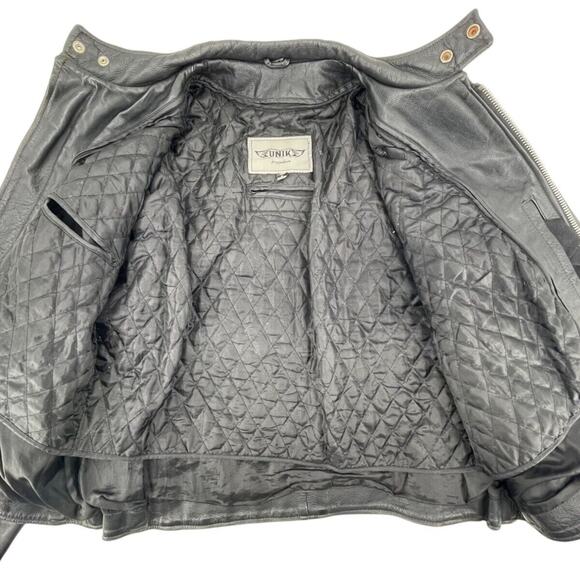UNIK Premium Men's Leather Jacket Biker Motorcycle Size 48 - Picture 2 of 6